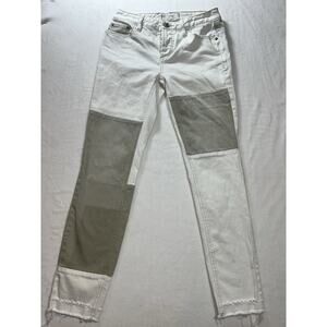 Free People Women's Patchwork Jeans With Frayed Ends